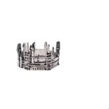 Daiiibabyyy  Vintage Europe Old Castle Rings for Women Men Antique Sliver Plating Carving Gothic Church Finger Ring Festival Jewelry