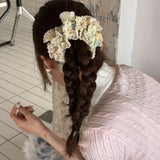 Daiiibabyyy  1 Pcs Women's Hair Scrunchies French Gentle Sweet Color Blocked Hair Ties Fashion Large Size High Elasticity Hair Accessories