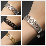 DAIIIBABYYY  -  Viking Stainless Steel Bracelets Valknut Nordic Triskelion Vintage Gothic Irish Knot Amulet Cuff Bangle for Men Women