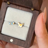 Daiiibabyyy  Cute Little Fish Cat Earrings Retro Asymmetrical Childlike Creativity Novel Cartoon Stud Earrings Design Artistic Women Jewelry