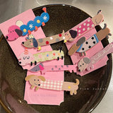 DAIIIBABYYY  -  Sweet Cute Puppy Barrettes Three-Dimensional Cartoon Animal Barrettes Girl Heart Duckbill Clip Side Clip Hair Accessories