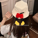 DAIIIBABYYY  -  Cute Cartoon Bucket Hat Fashion Mouse Butt Basin Cap Cotton Fabric Outdoor Fisherman Hats Panama Bob