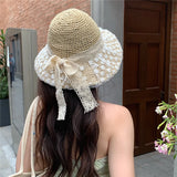 Daiiibabyyy Kint Handmade Lace Summer Outdoor Women Girls Fashion Designer Bucket Street Outdoor Cap