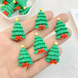Daiiibabyyy 10 Pcs New Lovely Mini Kawaii Christmas Series Christmas Tree Resin Scrapbook Diy Jewellery Hairpin Accessories Decorate Craft