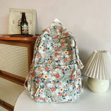 Daiiibabyyy  Fashion Flower Print Women's Backpacks Multifunction Large Capacity School Backpack Zipper Book Bag Students