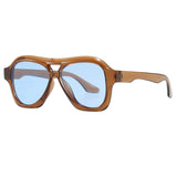Daiiibabyyy  Retro Women Double Beam Sunglasses Brand Designer Glasses New Ins Fashion Gradient Eyewear Men Eyeglasses UV400 Goggles