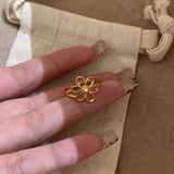 Daiiibabyyy  Fashion Metal Hollow Daisy Flower Open Rings For Women Simple Gold Color Adjustable Finger Rings Jewelry Accessories