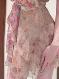 Daiiibabyyy  Vestidos De Mujer Summer Vintage Dress Women Clothing V Neck Printing Temperament Robe Femme Ruffled Bandage Mini Dresses