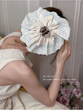 Daiiibabyyy  French Girly Lace Ruffle Cloud Flower Hair Claw Clips Soft Cotton Women Daily Wedding Elegant Lazy Bun Fashion Hair Accessories