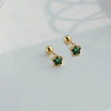 Daiiibabyyy  Mini Colorful Heart Ear Cartilage Piercing Lobe Stud Earring for Women Y2k Accessories Tragus Rook Helix Flat Ear Jewelry KAE312