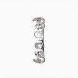 Daiiibabyyy  Retro Pattern Hollow Gold Teeth, Genuine Gold Electroplated Halloween Hip-Hop Dental Braces, Unique Men's Trendy Accessory