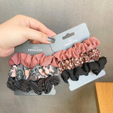 DAIIIBABYYY  -  3PCs/set Silk Satin Elastic Hair Band Small Scrunchies Set Ladies Rubber Bands Ponytail Holders for Women Girls Hair accessories