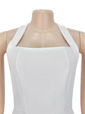 DAIIIBABYYY  -  Elegant Sexy Solid Backless Chic Mini Dresses For Women Halter Sleeveless High Waist Temperament Dress Female Fashion New