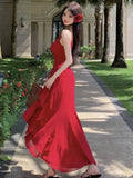 DAIIIBABYYY  -  Summer Red Ruffles Womens Dresses Sexy Spaghetti Strap Sleeveless Birthday Party Dress Female Holiday Beach Vestidos Mujer New