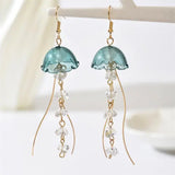 Daiiibabyyy  1Pairs Ocean Sweet Starfish Gradient Jellyfish Acrylic Earrings for Ladies Cute Summer Vacation Style Ear Jewelry Accessory
