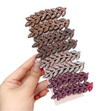 DAIIIBABYYY  -  2pcs Shiny Crystal Hair Clips Fashion Wheat Feathery Rhinestone Hairclip Broken Hair Tools Hairpins Wedding Headwear Accessory