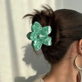 Daiiibabyyy  1pc New Acetate Flower Clip with Elegance, Beautiful Hair Accessories for Back of Head, Holiday High-End Feel Shark