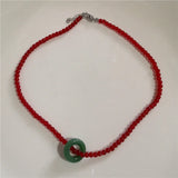 DAIIIBABYYY  -  New Vintage Fashion Handmade Red Beaded Y2K Necklace Choker Necklaces Adjustable Cute Gifts Jewelry Accessories