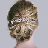 Daiiibabyyy  1 Piece Set Keyhole Leaf Shaped Hair Comb, Light Luxury Style, Bridal Wedding / Bridesmaid Styling / Daily Updos