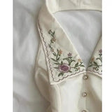 Daiiibabyyy  Crop Tank Tops Summer New High-enddesigned Niche Advanced Chic Temeprature Embroidered Lace Slim Vest Suspender Top