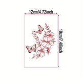 Daiiibabyyy  1 Sheet Butterfly Flower Temporary Tattoo Stickers, Waterproof Fake Tattoos Last for 2-5 Days