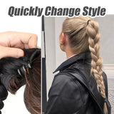 Daiiibabyyy  Synthetic Claw Clip On Braid Ponytail Hair Extensions Heat Resistant Long Handmade Braided Pony Tail Hair Piece For Women Daily