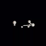 Daiiibabyyy  New Luxury Imitation Pearl Stud Earrings for Women Sparkling Cubic Zirconia Geometric Earrings Date Party Jewelry Gift