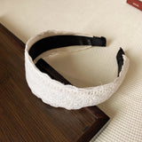 Daiiibabyyy  1/2 Pcs ladies' Hair Bands Korean Pearl Lace Wide Edge Sweet Simple Versatile Hair Hoops Retro And High-quality Hair Accessories