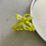 DAIIIBABYYY  -  Romantic Spring Color Acetate Butterfly Grip Temperament and Beautiful Hollow Bow Barrettes Hair Claw Small Headwear Hair Claws