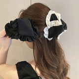 Daiiibabyyy  Triangular Folded Edge Sweet Temperament Hair Clip For Women Back Head Shark Clip Grab Clip Elegant Hair Accessories New Style