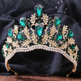 Daiiibabyyy  Luxury High Quality Royal Queen Wedding Crown for Women Large Crystal Banquet Veil Tiara Party Costume Hair Ornament