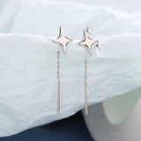 Daiiibabyyy 925 Sterling Silver Star Earring for Women Girl Simple Tassels Chain Fashion Office Jewelry Gift Dropshipping