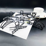 Daiiibabyyy Simple black Claw Crab Elegant Girls metal grabbing clip  headdress female Ponytail Claw Clip Hair Jewelry Ornament  accessory