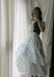 Daiiibabyyy  Irregular Chiffon Summer New Style Slim Floral Dress
