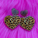 Daiiibabyyy  Y2K Jewelry Pink Leopard Earrings Korean Fashion Punk Cool Egirl Acrylic Dangle Earrings for Women 2000s Accessories Party
