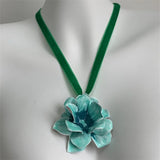 DAIIIBABYYY  -  New Colorful Enamel Drop Glaze Flower Necklace For Women Lace-up Necklace Personality Romantic Jewelry
