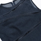 DAIIIBABYYY  -  Pure Sexy Hollow Out Imitation Denim Vest Top Women's Summer O-neck Slim Fit Tank Fashion Female Clothes