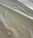 Daiiibabyyy  Bohemian Minimalist Starfish Charm Geometric Double-layer Sexy Waist Chain Women Beach Vacation Fashion Jewelry Body Chain