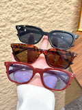 Daiiibabyyy  3Pcs Trendy Cat-Eye Frame Sunglasses Set Fashion Accessories/Metal Stud Design Satisfies Daily Styling Replacement Needs