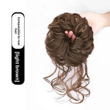 Daiiibabyyy  Lazy Style Long Beard Chicken Tail Hair Band Fake Hair Bun Flower Bud Head Simulation Hair Accessories Chinese Origin