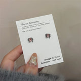 DAIIIBABYYY  -  Sweet Cool Creative Spider Shape Heart Rhinestone Stud Earrings Women Punk Y2K Spiral Buckle Earring Jewelry Party Gift