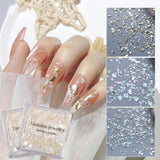 Daiiibabyyy 6 Colors Ultra Thin Natural Shells 3D Nail Jewelry Sequins Nail Art Decorations Colorful Shell Stone Nail Art Design Accessories