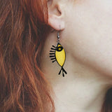 Daiiibabyyy  Vintage Mockingbird Earrings Unique and Cute Green Resin Bird Fish Pendant Earrings Innovative Design Girls Earrings Jewelry