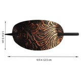 Daiiibabyyy  Fashion Leather Hair Clip with Stick Hair Barrette Hair Tie Hair Slide Oval Shape Hair Pins Ponytail Holders Hair Styling Tools