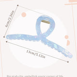 Daiiibabyyy  1PC Iridescent Ribbon - Shaped Hair Claws Set, 4 Pastel Colors, Stylish Hair Clamps for Women, Chic Updo Accessories
