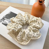 DAIIIBABYYY  -  Black and White Dot Hair Scrunchies for Girls and Women
