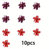 Daiiibabyyy  Side Hairpin Red Bauhinia Flower Straight Clip Seaside Holiday Essential Sweet Duckbill Clip Female Double Flower Hairpin