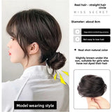 DAIIIBABYYY  -  Women's Low Bun Hair Wig Fake Hair Circle Twist Hair Pack Ancient Style Flower Bud Fluffy Hair Extension Real Human Hair