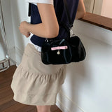 Daiiibabyyy  Women's New Handbags Pearl Solid Color Fashionable Simple Versatile Sweet Cute Korean Crossbody Bags Luxury Brand Shoulder Bags