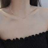 Daiiibabyyy  French Minimalist Zircon Crystal Tassel Clavicle Chain Bracelet Ring For Women Birthday Party Wedding Jewelry Gifts